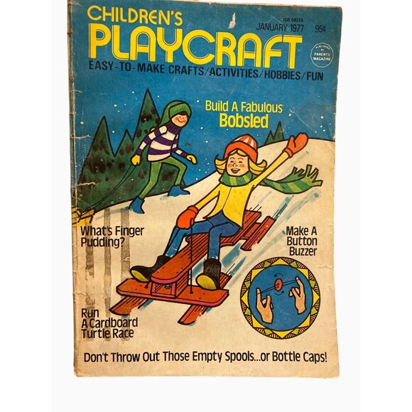 Childrens Playcraft Magazine January 1977 Easy-To-Make Crafts Activities Hobbies - Picture 1 of 15